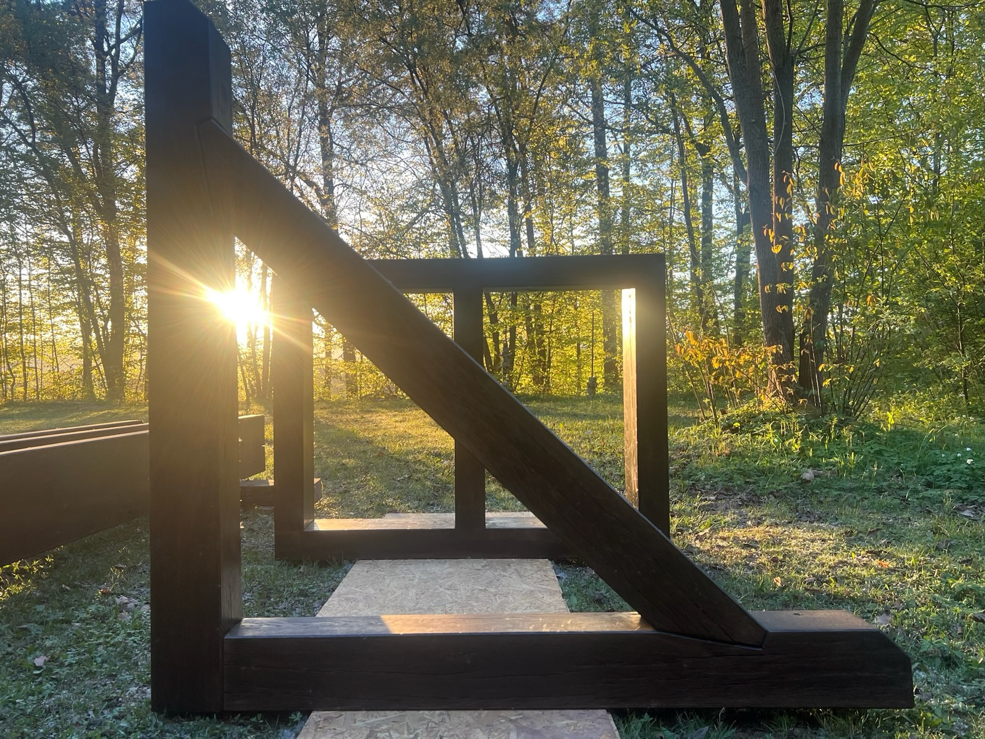 Werkteile der neuen Giebelhaustreppe